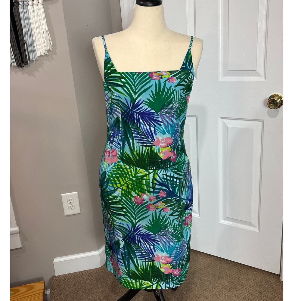 Vintage - Maggie London Sz 10 Silk Dress Tropical Vacation Resort Festival